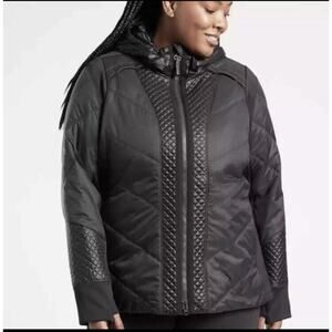 Athleta Rock Ridge Primaloft Jacket size 1X Plus Black #350851 -Marks On Zippers